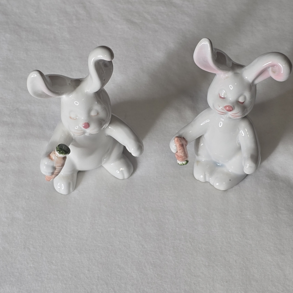 Vintage Fitz and Floyd Tumbling Bunnies Salt and Pepper Shakers